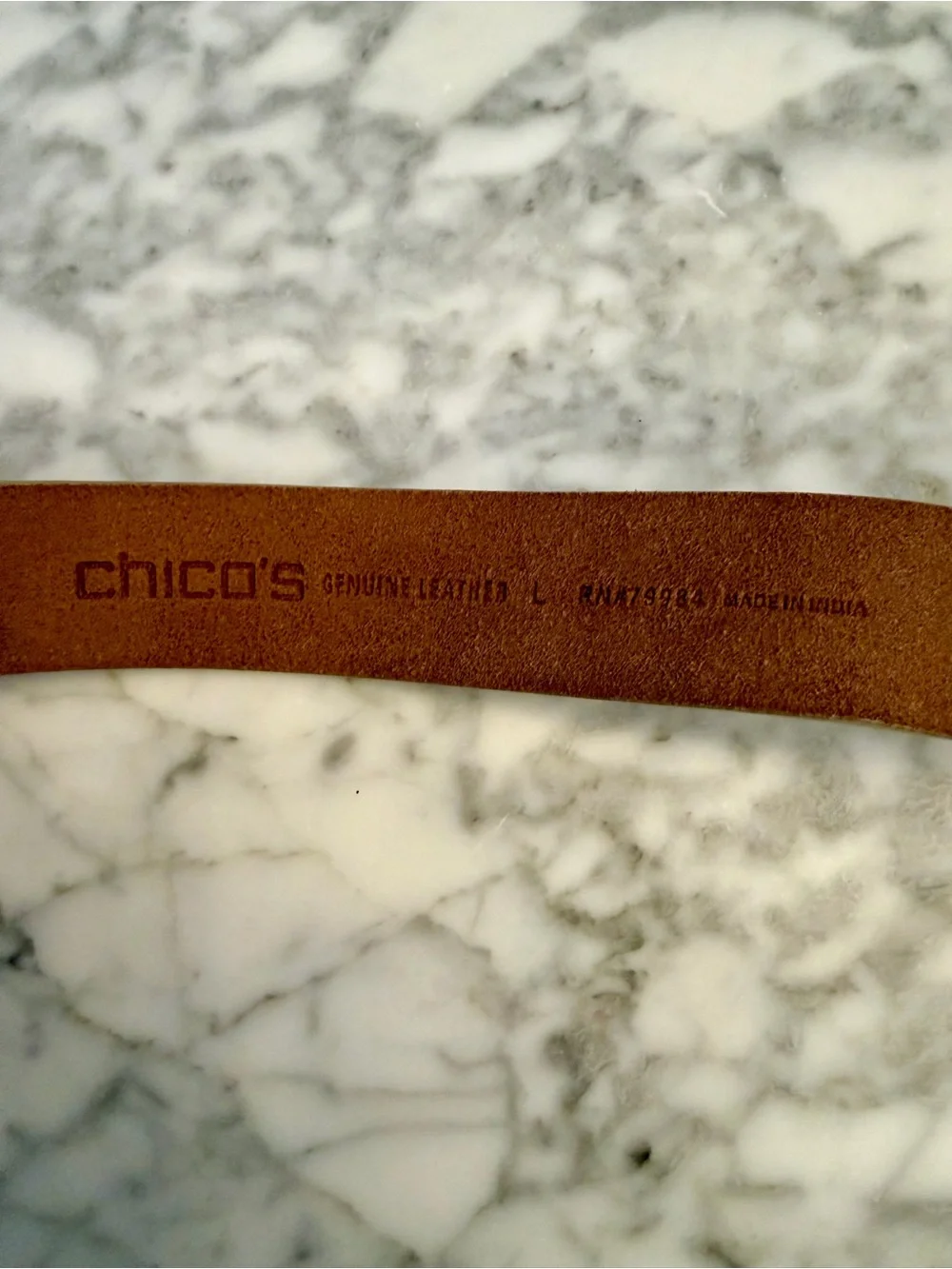 Chicos Western Jeweled Buckle Genuine Leather Belt Gold L 41” NWOT New